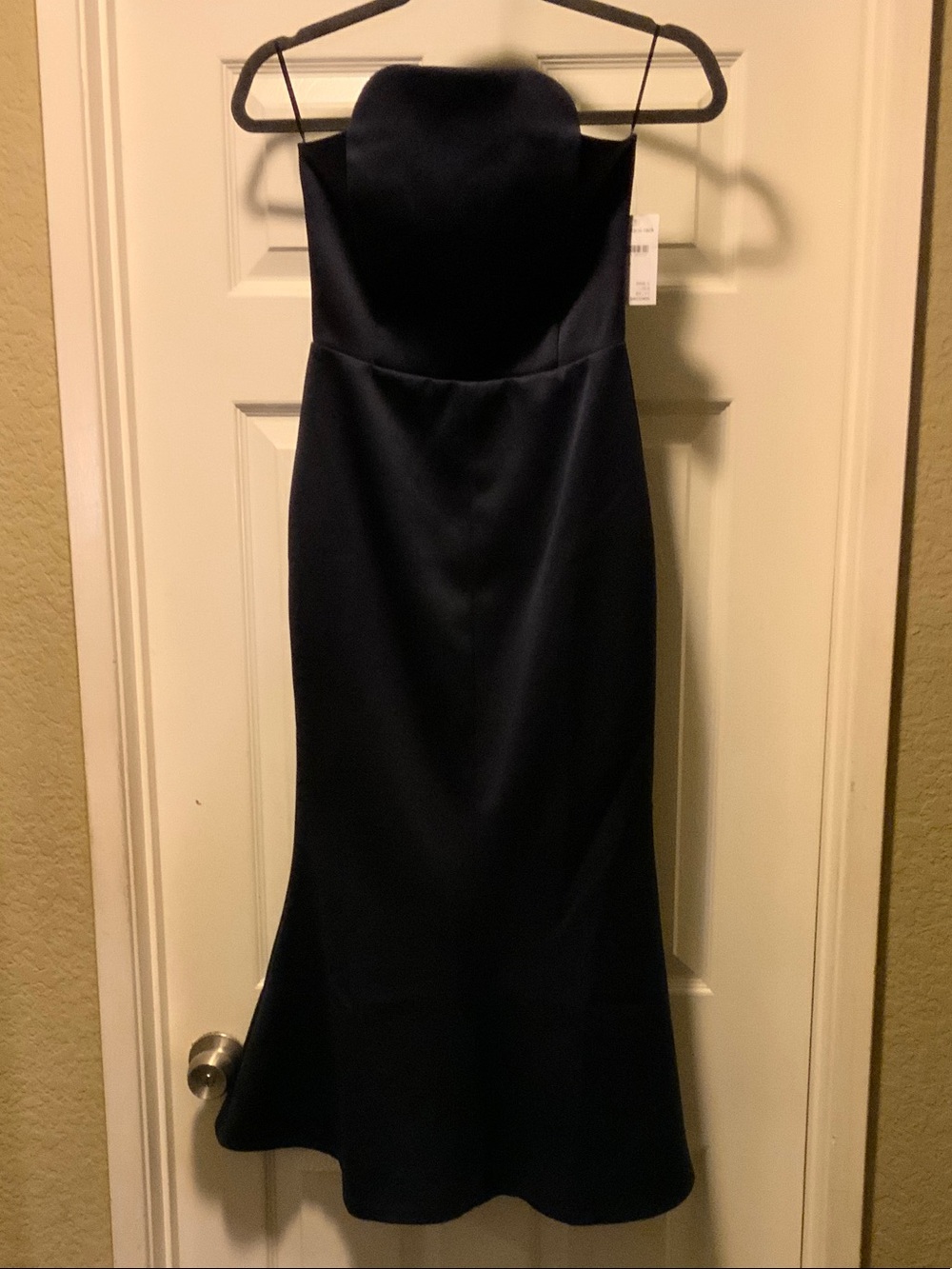 Elliatt Strapless Midnight Satin Gown